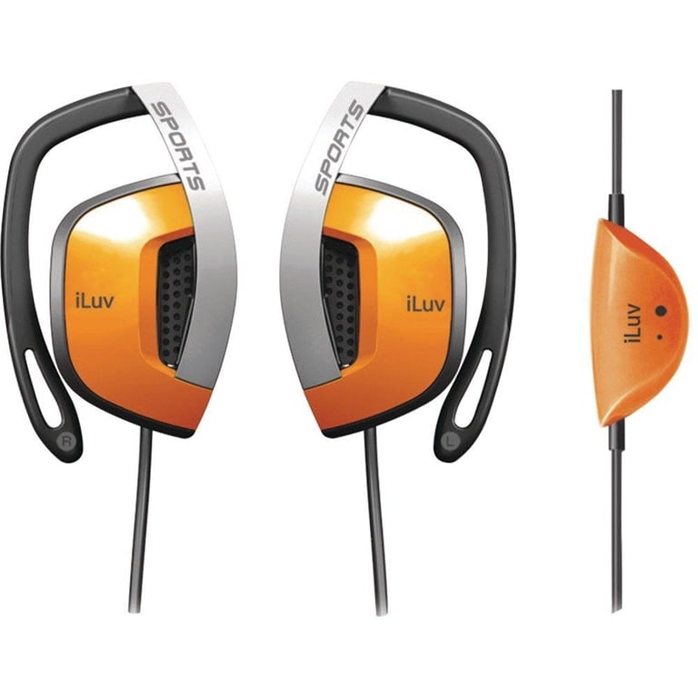 iLuv i303ORG In-Ear Sports Ear-Clips Headphone (Orange) Open Box Image 1