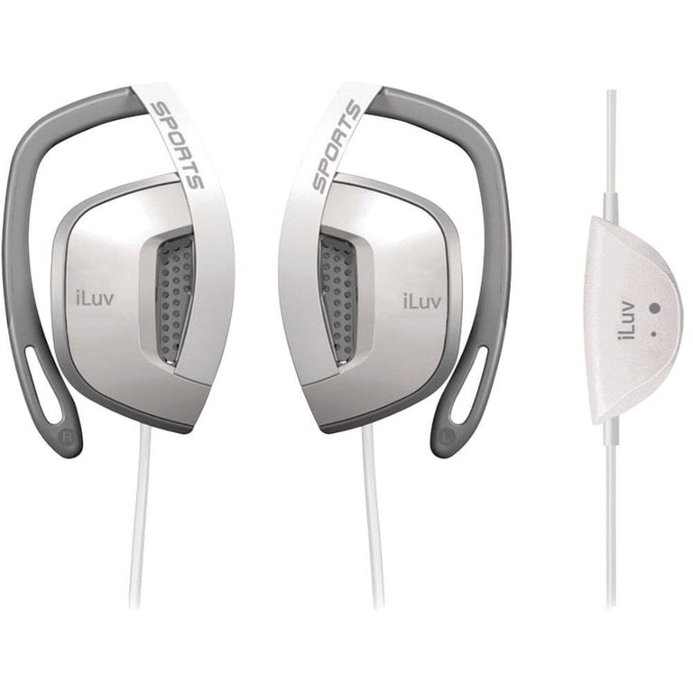 iLuv i303WHT In-Ear Sports Ear-Clips Headphone (White) Image 1