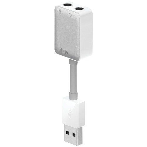 iLuv iCB758WHT USB to 3.5mm Headset/Mic Audio Adapter (White) Image 1