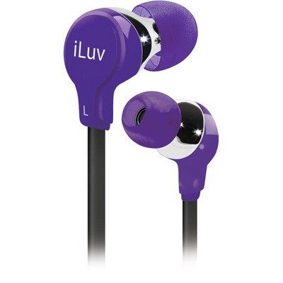 iLuv iEP314PUR Ergonomic and Comfortable In-Ear Headphones/Earbuds (Purple) Image 1
