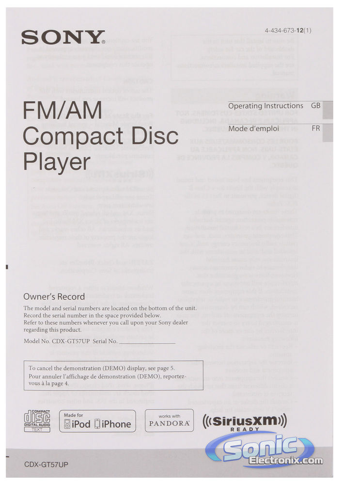Sony CDX-GT57UP Image 8