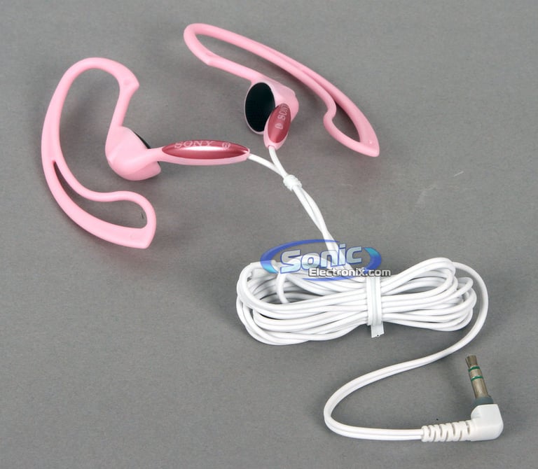 Sony MDR-J10 (MDRJ10) Active Sports Headphones Ear-Clip Earbuds - Light Pink Image 2
