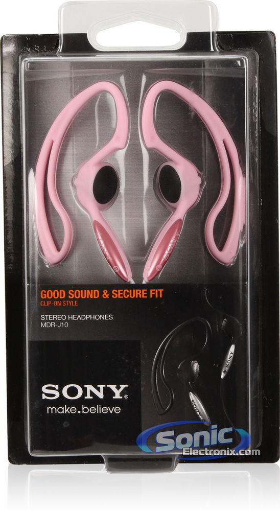 Sony MDR-J10 (MDRJ10) Active Sports Headphones Ear-Clip Earbuds - Light Pink Image 3