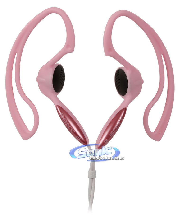 Sony MDR-J10 (MDRJ10) Active Sports Headphones Ear-Clip Earbuds - Light Pink Image 1