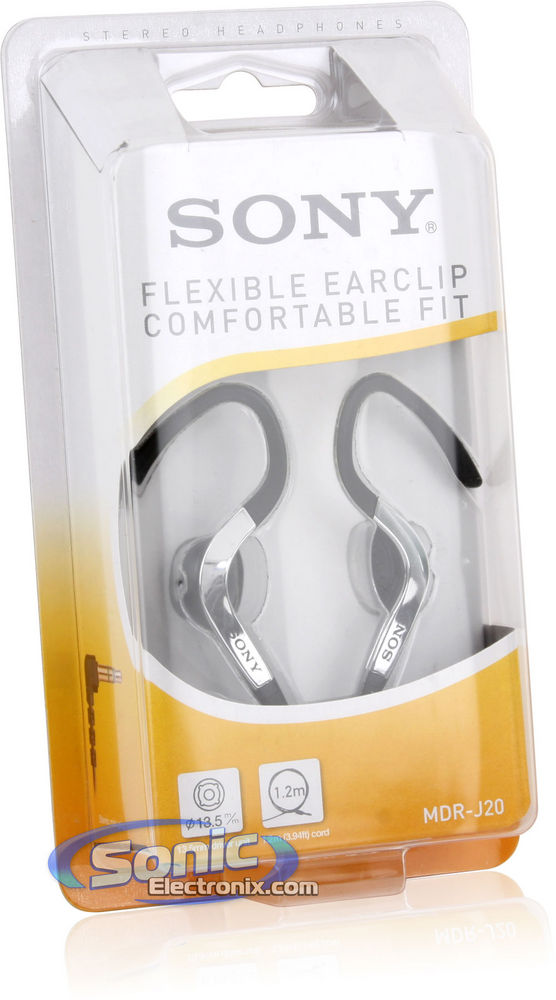 Sony MDR-J20 (MDRJ20) Active Sports Earbuds Ear-Clip Headphones - Silver Image 3