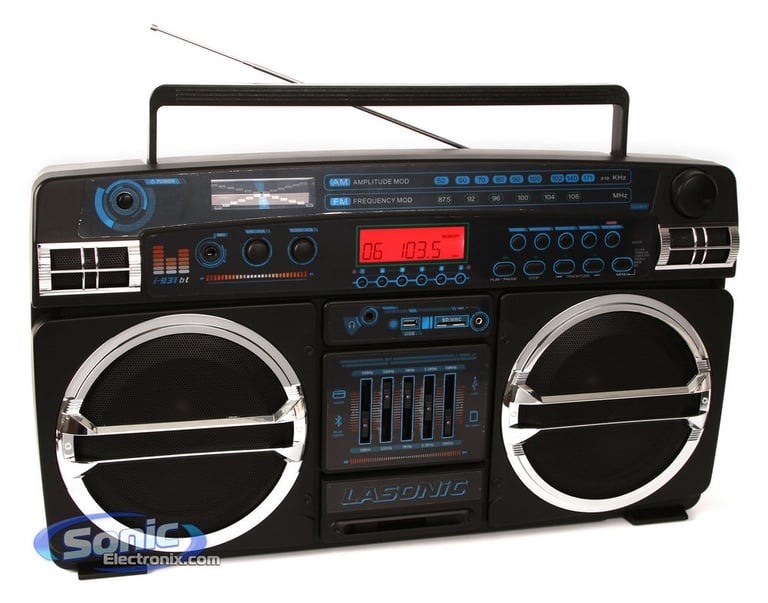 Lasonic Limited Edition i-931BT Ghetto Blaster - Black/Chrome Image 2