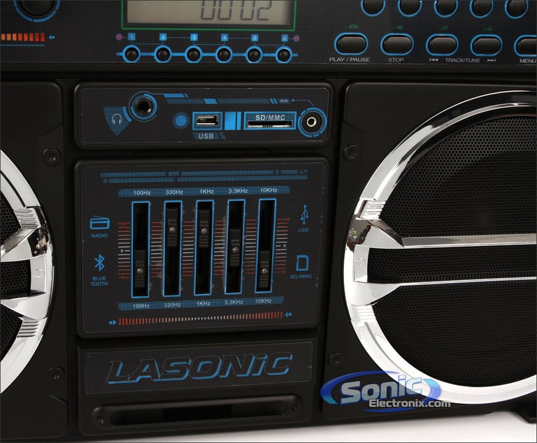 Lasonic Limited Edition i-931BT Ghetto Blaster - Black/Chrome Image 4
