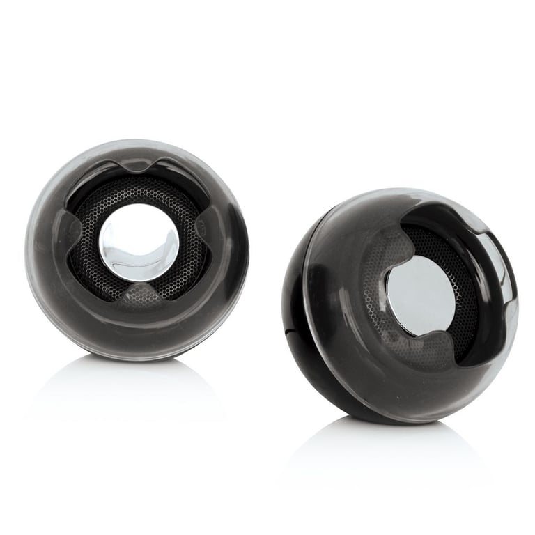 Coby CSMP16BLK (CS-MP16BLK) Portable Mini Stereo Speakers - Black Image 1
