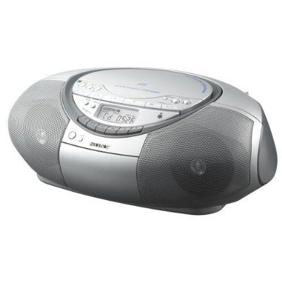 Sony CF-CDS350/Silver CD Radio Cassette Recorder Boom Box Image 1