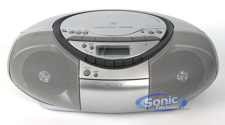 Sony CFD-S350 (CFDS350SILVER) Portable AM/FM Radio CD/Cassette BoomBox Image 2