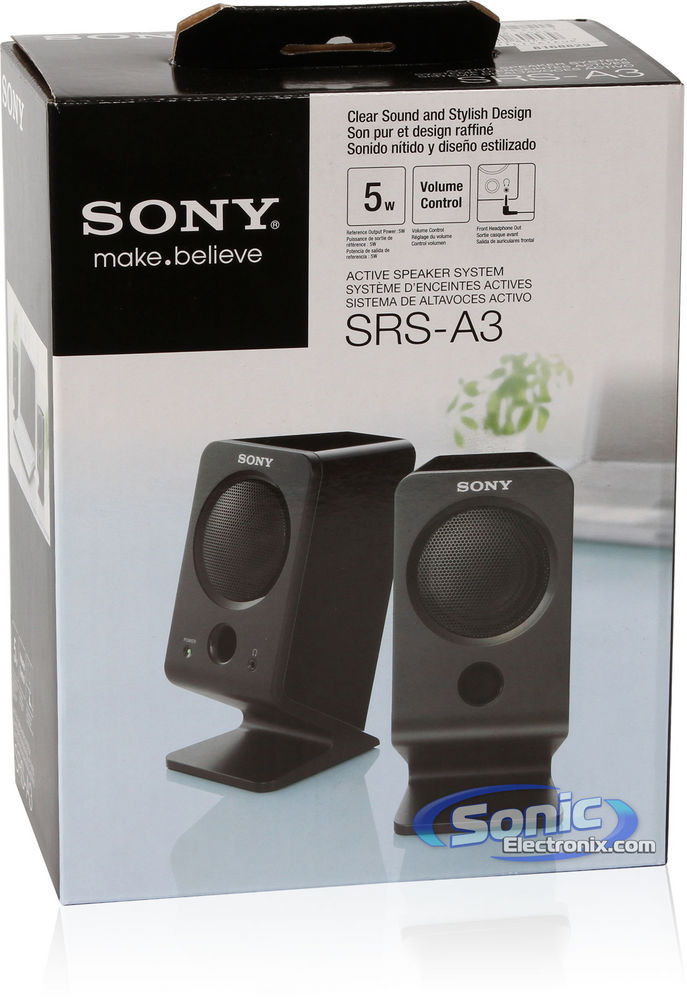 Sony SRS-A3/BLK (SRSA3) Desktop Computer/PC Speakers - Black Image 6