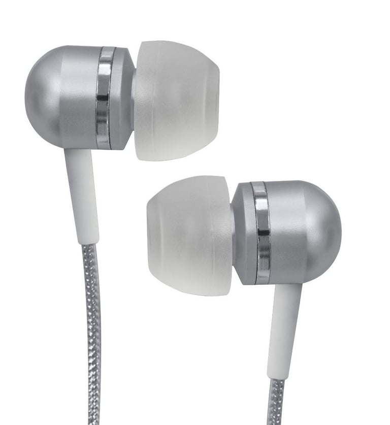 Coby CVEM79SVR High-Performance Isolation In-Ear Stereo Headphones (Silver) Image 1