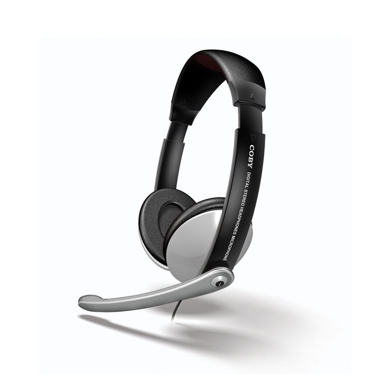 Coby CVM361 (CV-M361) Multimedia Digital Stereo Headphones with Boom Mic Image 1