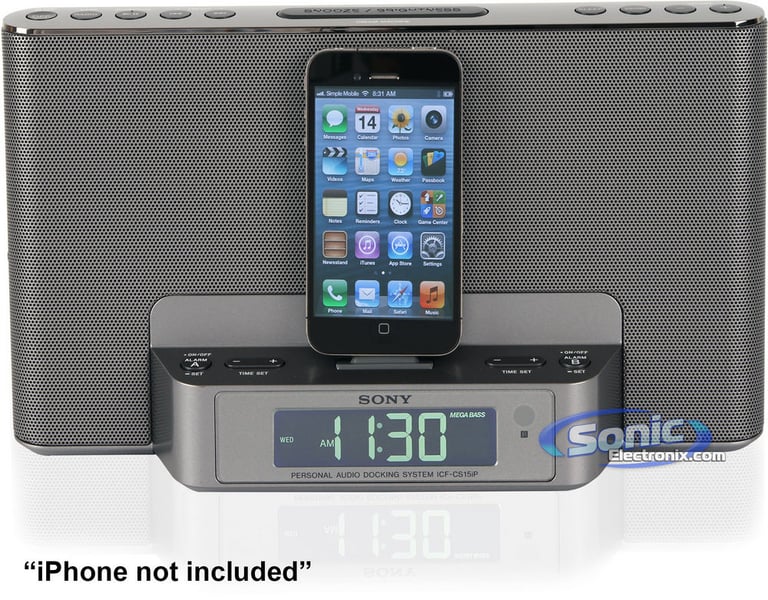 Sony ICF-CS15iPSIL (ICFCS15iPSIL) iPod/iPhone Speaker Dock - Silver Image 1