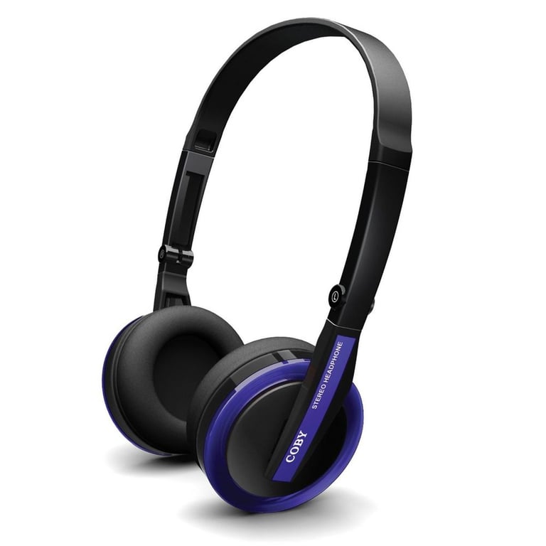 Coby CV145BLU Jammerz Elite Deep Bass Folding Headphones (Blue) Image 1