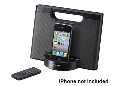 Sony RDP-M5iPBLK (RDPM5iP) Portable iPod/iPhone Speaker Dock - Black R/B Image 1
