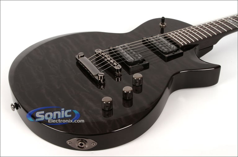ESP EC-100QM (STBLK) Electric Guitar Package with FREE Cables Image 4