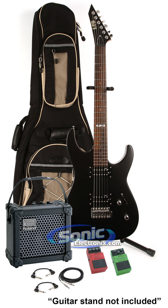 ESP M-50 (BLKS) Black Electric Guitar Package with FREE Cables Image 1