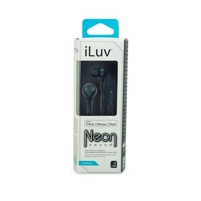 iLuv iEP335BLK Neon Sound In-Ear Headphones/Earbuds with iPod/iPhone Remote (Black) Image 6