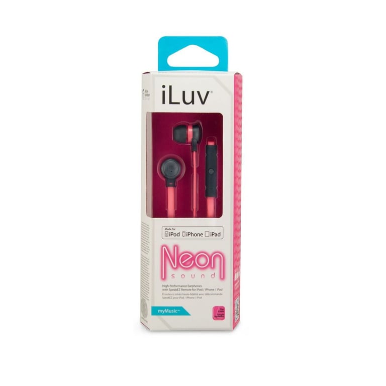 iLuv iEP335BPKN Neon Sound In-Ear Headphones/Earbuds with iPod/iPhone Remote (Pink/Black) Image 6