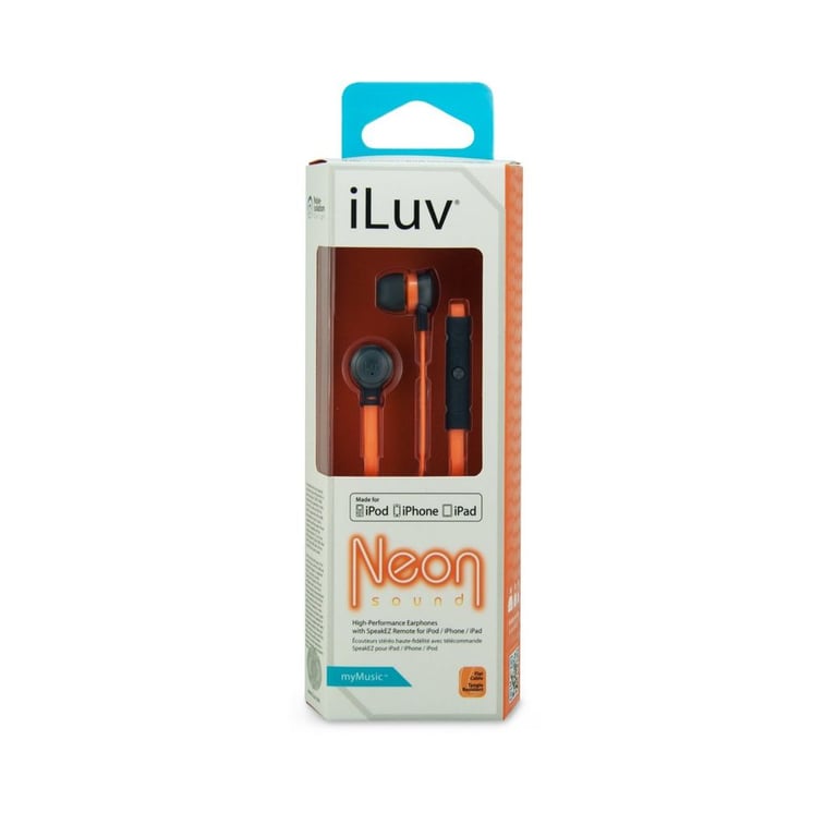 iLuv iEP335ORGN Neon Sound In-Ear Headphones/Earbuds with iPod/iPhone Remote (Orange/Black) Image 6