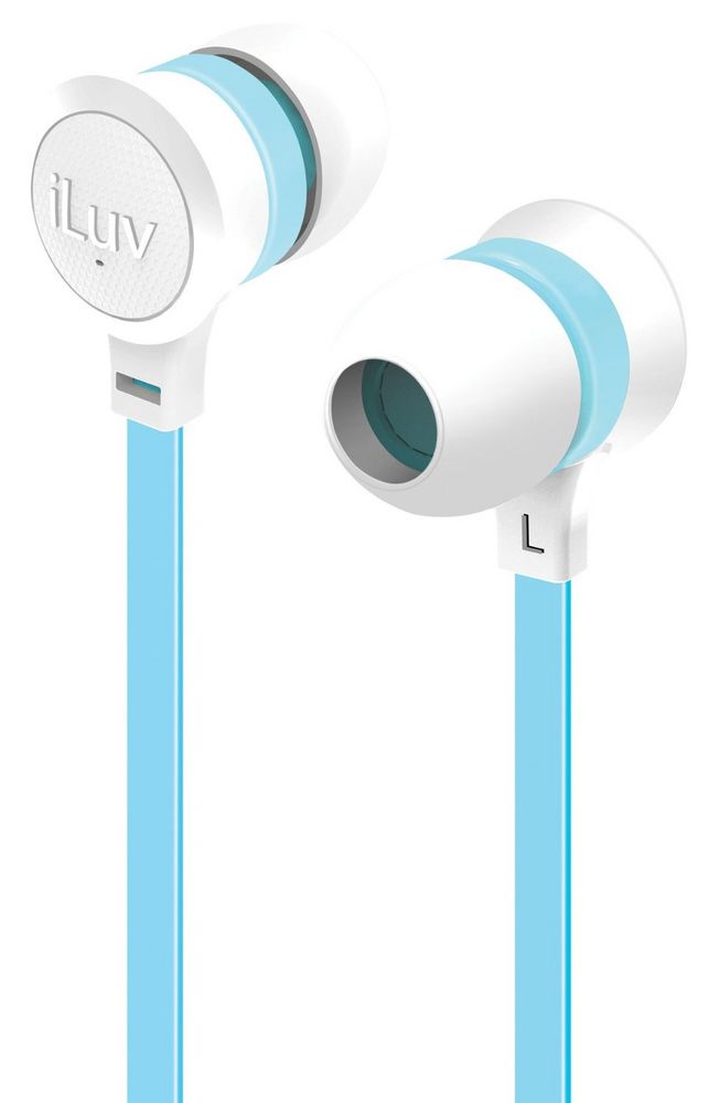 iLuv iEP335WBLN Neon Sound In-Ear Headphones/Earbuds with iPod/iPhone Remote (Blue/White) Image 1