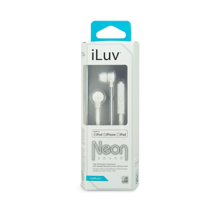 iLuv iEP335WHT Neon Sound In-Ear Headphones/Earbuds with iPod/iPhone Remote (White) Image 6