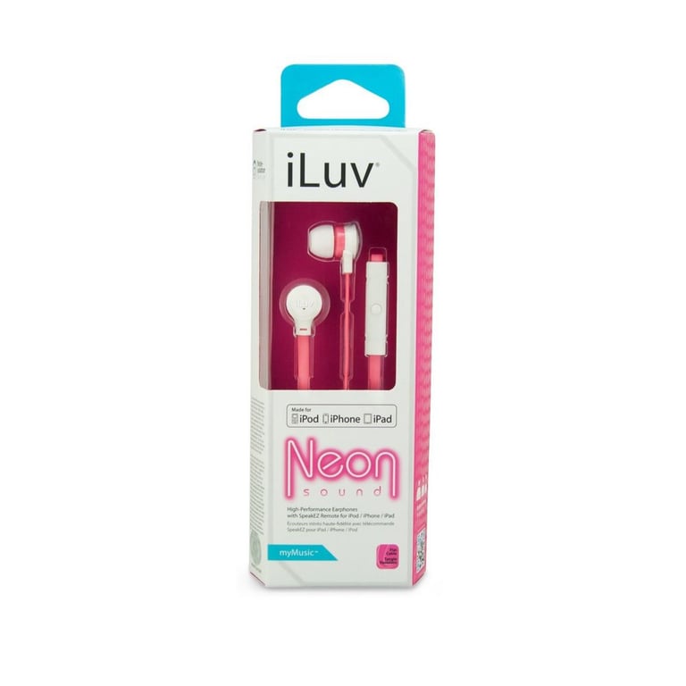 iLuv iEP335WPKN Neon Sound In-Ear Headphones/Earbuds with iPod/iPhone Remote (Pink/White) Image 6