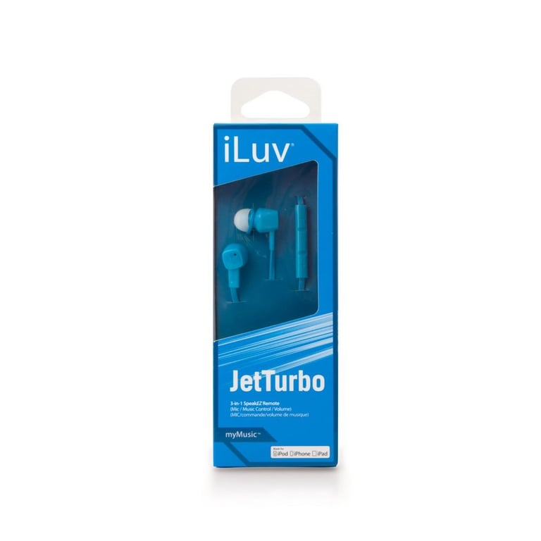 iLuv iEP385BLU JetTurbo In-Ear Headphones/Earbuds with iPod/iPhone Remote (Blue) Image 4