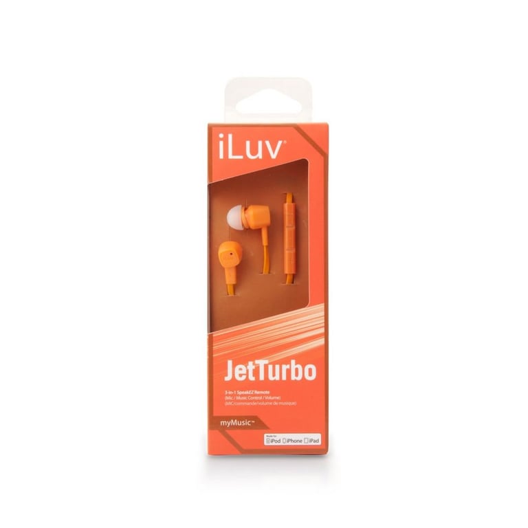 iLuv iEP385ORG JetTurbo In-Ear Headphones/Earbuds with iPod/iPhone Remote (Orange) Image 4