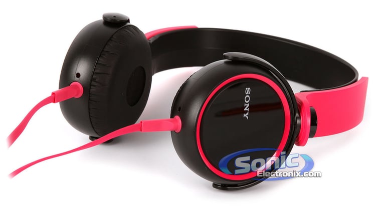 Sony MDR-XB400 On-Ear XB Series Extra Bass Headphones (Pink/Black) Open Box Image 4