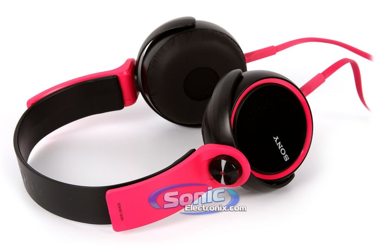 Sony MDR-XB400 On-Ear XB Series Extra Bass Headphones (Pink/Black) Open Box Image 7