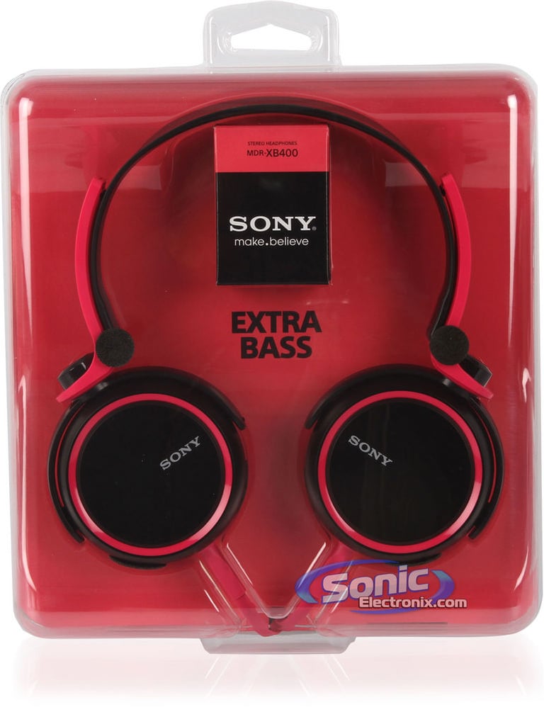 Sony MDR-XB400 On-Ear XB Series Extra Bass Headphones (Pink/Black) Open Box Image 9