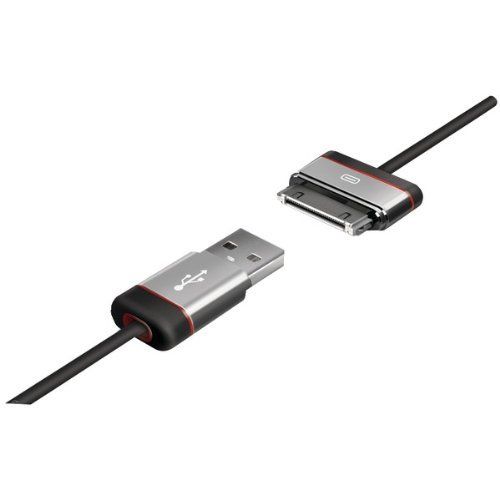 iLuv iCB19BLK Premium 30-Pin to USB Extended Sync & Charge Cable for iPad/iPhone/iPod (6 -ft) Image 1