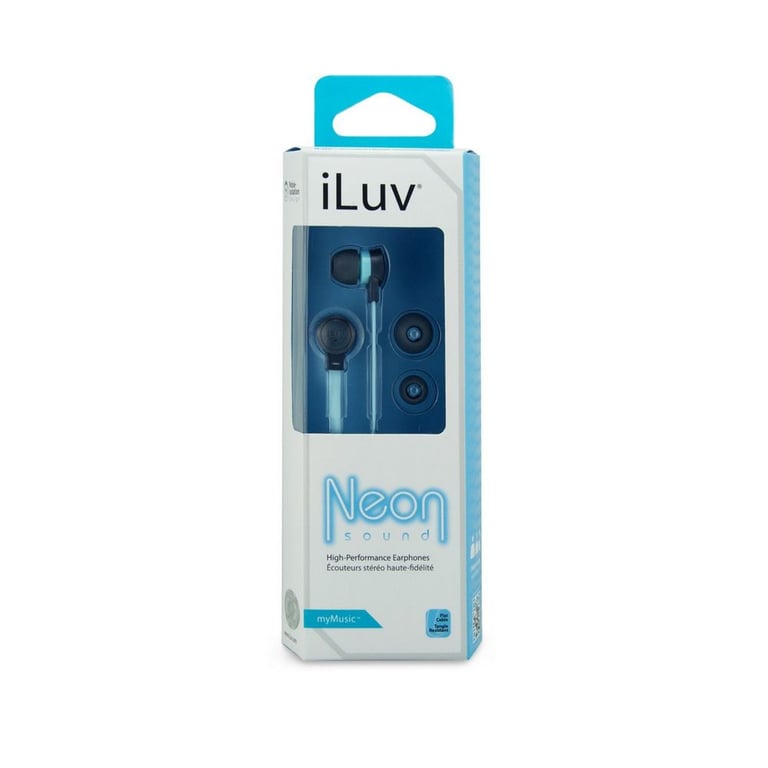 iLuv iEP334BBLN Neon Sound In-Ear Headphones/Earphones (Blue/Black) Image 5