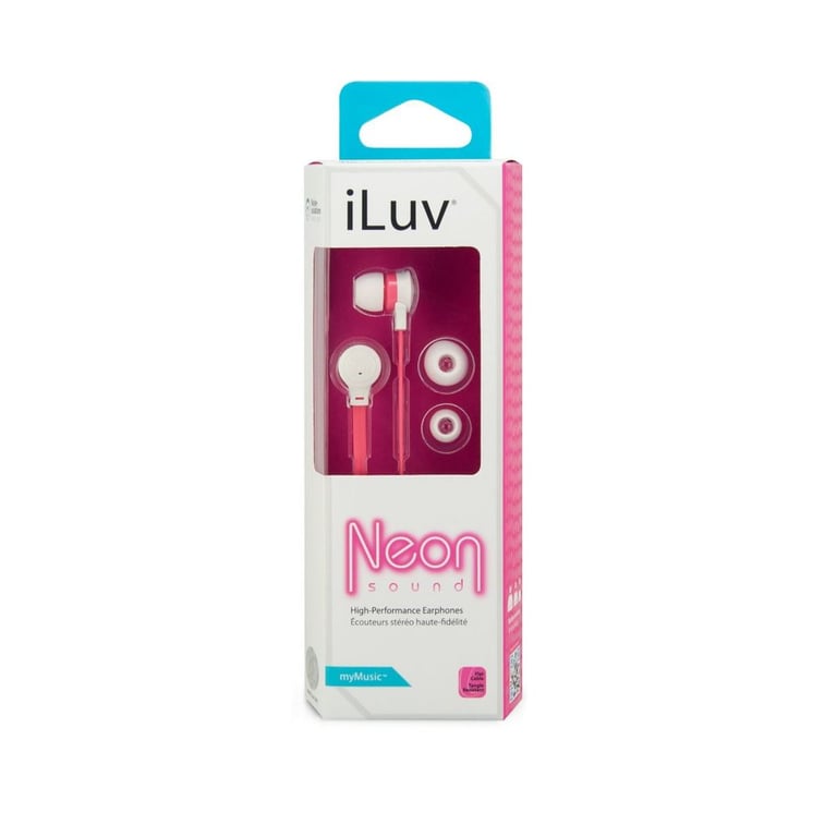 iLuv iEP334WPKN Neon Sound In-Ear Headphones/Earphones (Pink/White) Image 5