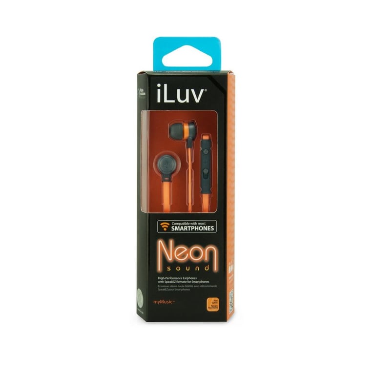 iLuv iEP336ORGN Neon In-Ear Headphones/Earbuds (Orange/Black) Image 6