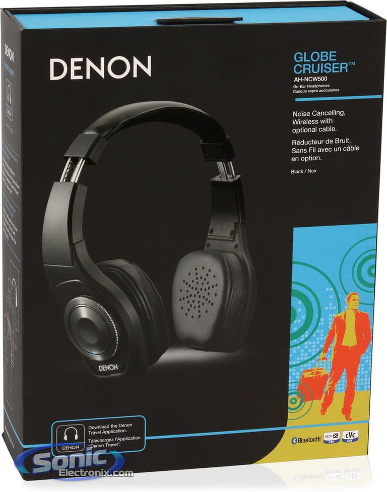 Denon AH-NCW500BK (AHNCW500BK) Globe Cruiser Wireless Bluetooth Headphones Headset - Black Image 12