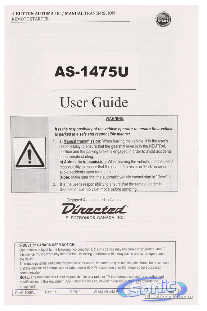 AutoStart AS-1475U Image 9