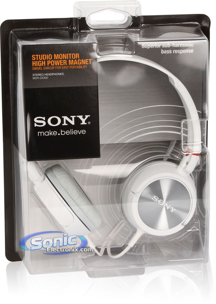 Sony MDR-ZX300 (MDRZX300/W) Stereo On-Ear Headphones - White Open Box Image 7