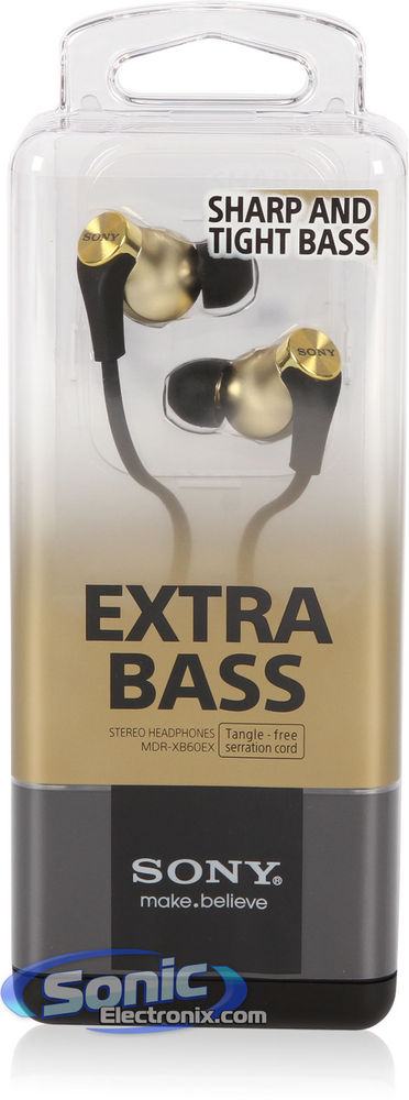 Sony MDR-XB60EX/GLD (MDRXB60EX/GLD) Extra Bass In-Ear Headphones - Gold Image 8