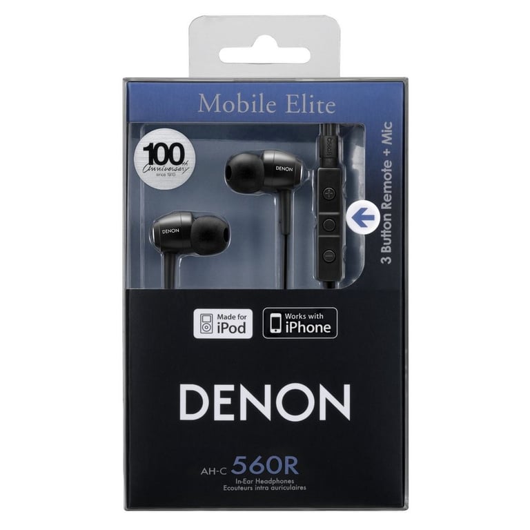 Denon AH-C560R (AHC560RK) Premium Mobile Elite In-Ear Headphones - Black Image 3