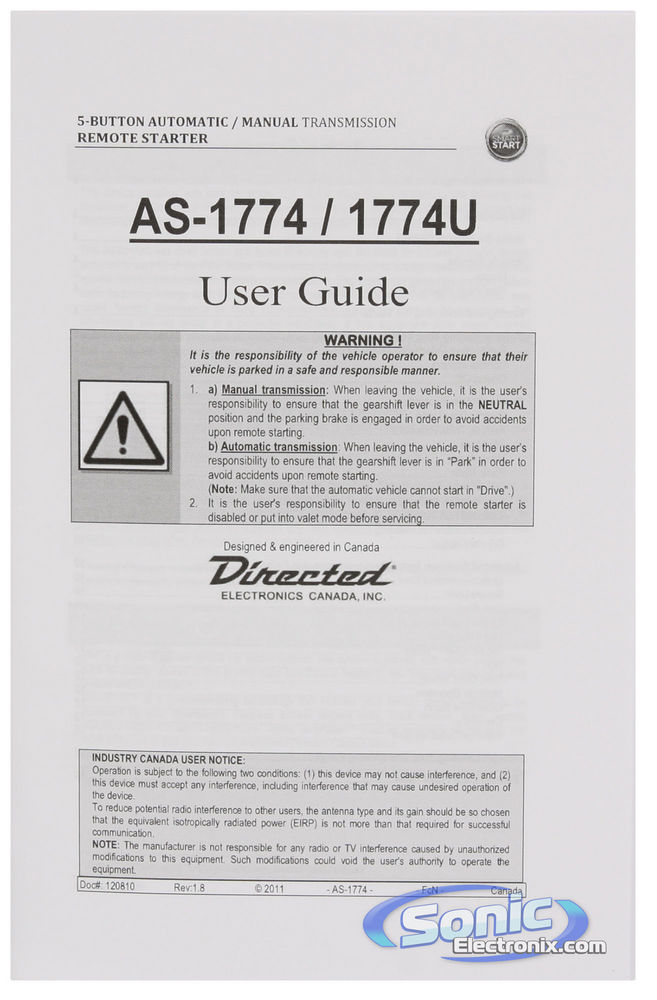 AutoStart AS-1774U Image 9
