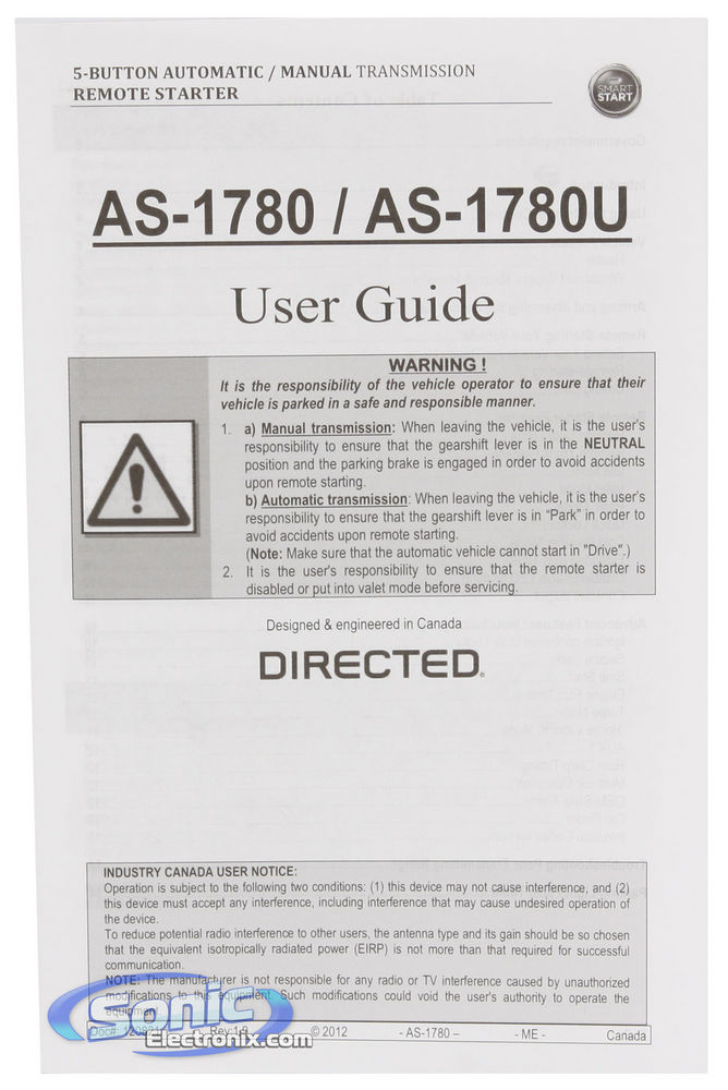 AutoStart AS-1780U Image 9