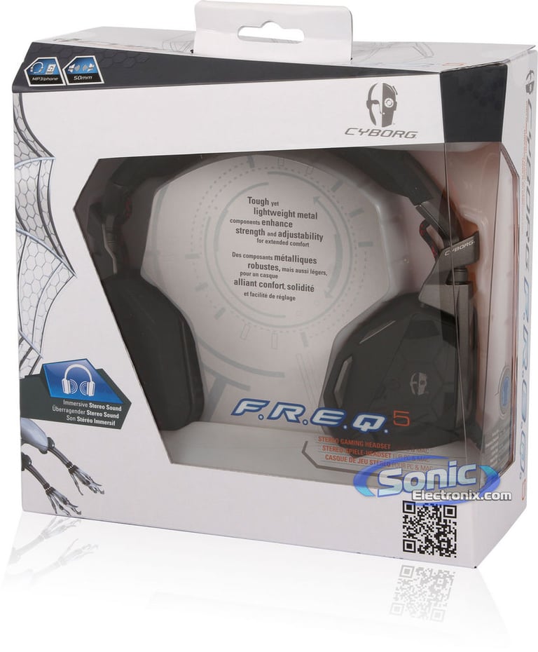 Mad Catz F.R.E.Q. 5 Gaming Headset Stereo Headphones (Matte Black) Open Box Image 11