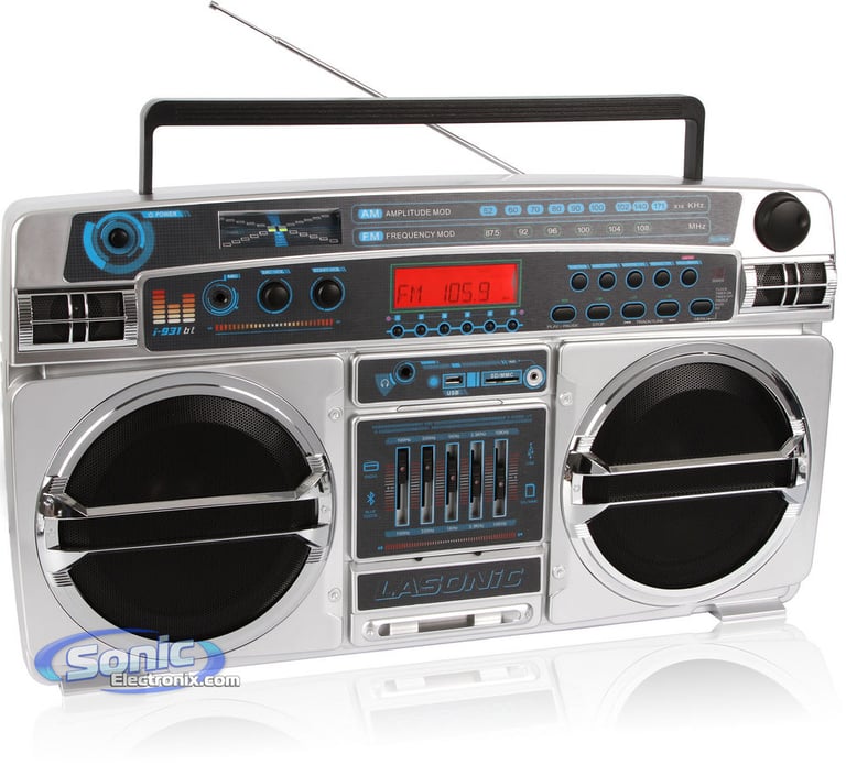 Limited Edition Lasonic i-931BT Ghetto Blaster - Silver/Chrome Image 2