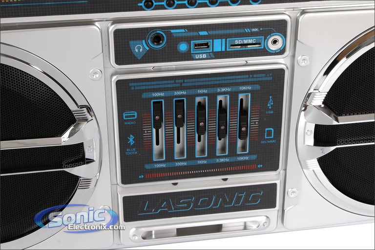 Limited Edition Lasonic i-931BT Ghetto Blaster - Silver/Chrome Image 4