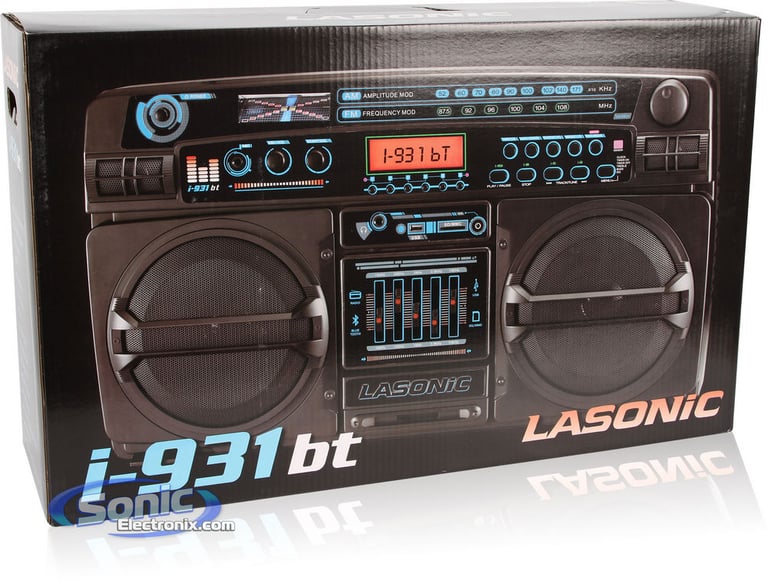 Limited Edition Lasonic i-931BT Ghetto Blaster - Silver/Chrome Image 8