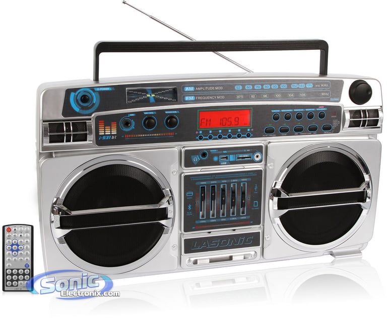 Limited Edition Lasonic i-931BT Ghetto Blaster - Silver/Chrome Image 1