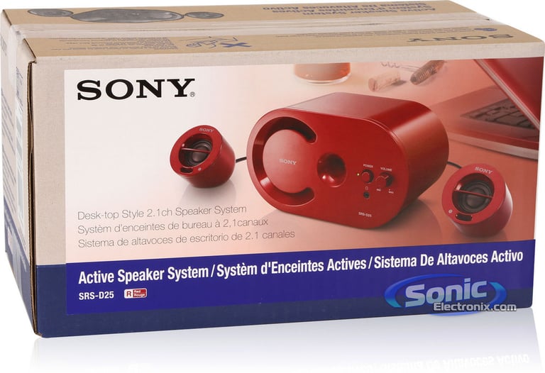 Sony SRS-D25/RED (SRSD25/RED) Desktop Computer Speakers - Red Image 5